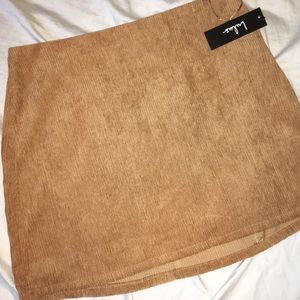 Khaki brown ribbed skirt